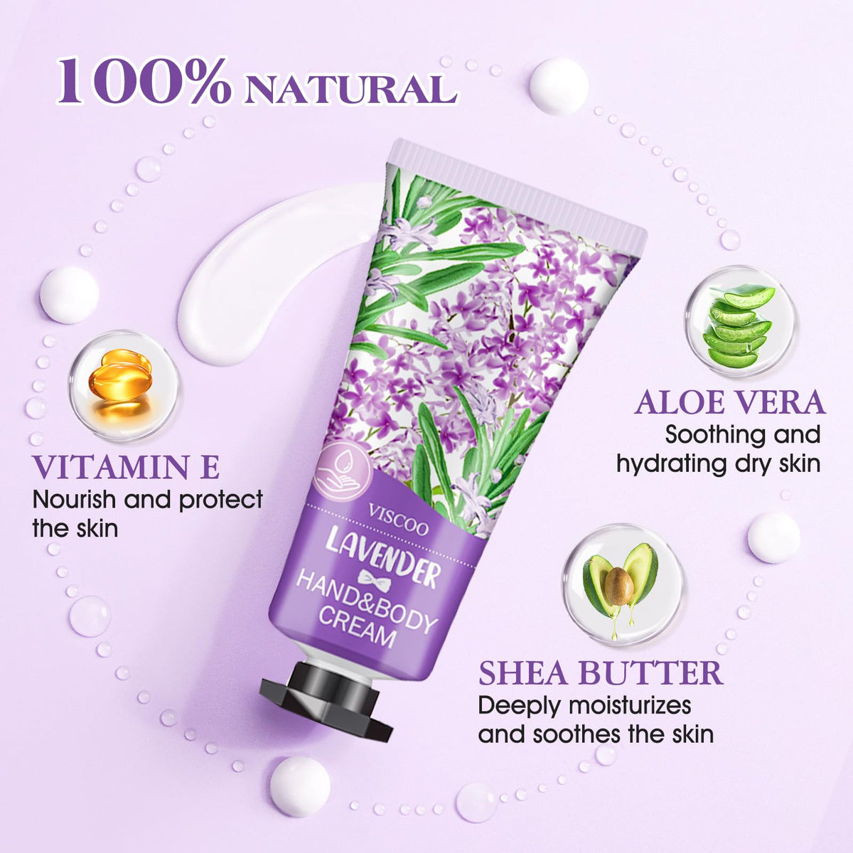 VISCOO tubes array laid out to display 14 fragrances and colorful labels