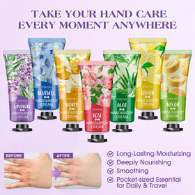 VISCOO variety layflat displaying 14 scented mini hand lotions for easy selection