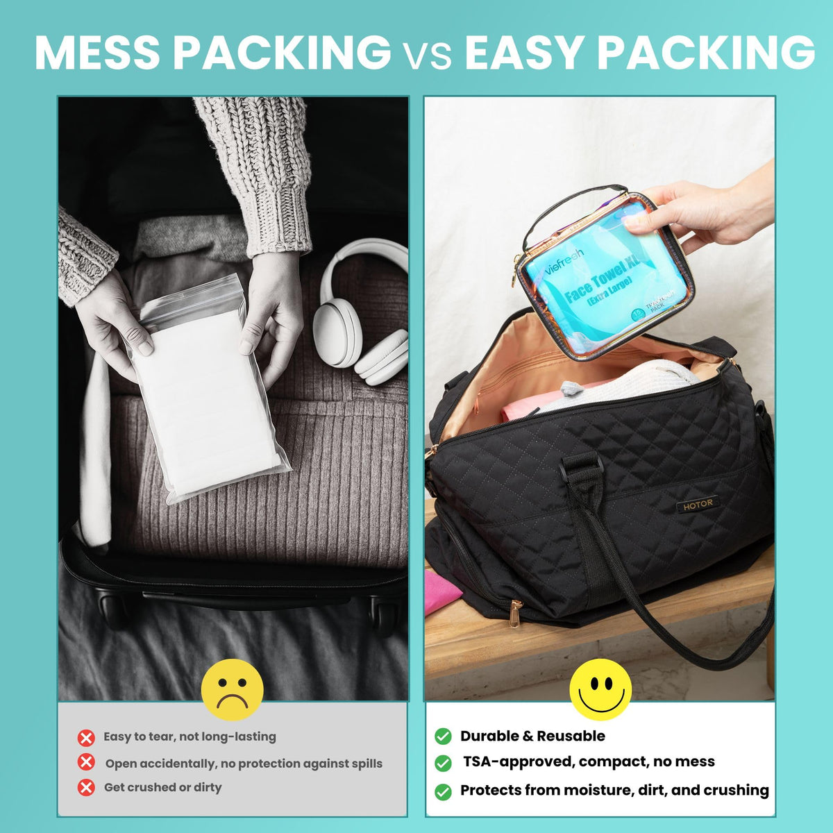 Visfresh case tucked in gym bag showing on-the-go refresh convenience