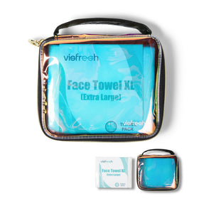 Visfresh front view of waterproof travel case showing neat towel stack and organization benefit