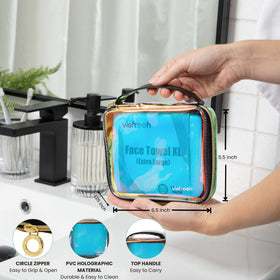 Visfresh open case displaying fifteen extra-large towels for easy refill and visibility
