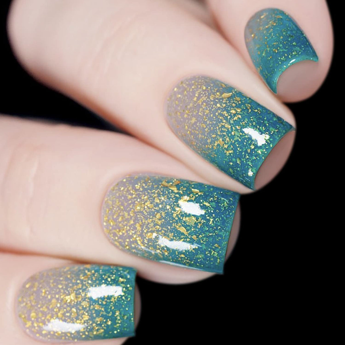 Vishine nails under cooler light showing shifted cooler shade and contrast