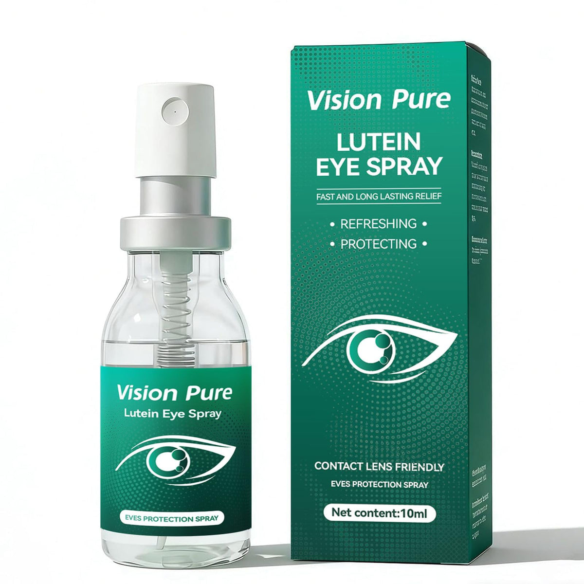 Vision Pure front bottle view showing compact travel packaging and convenience