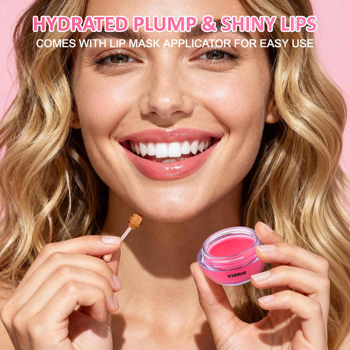 VISRIE applying balm under lipstick to create smooth daytime base
