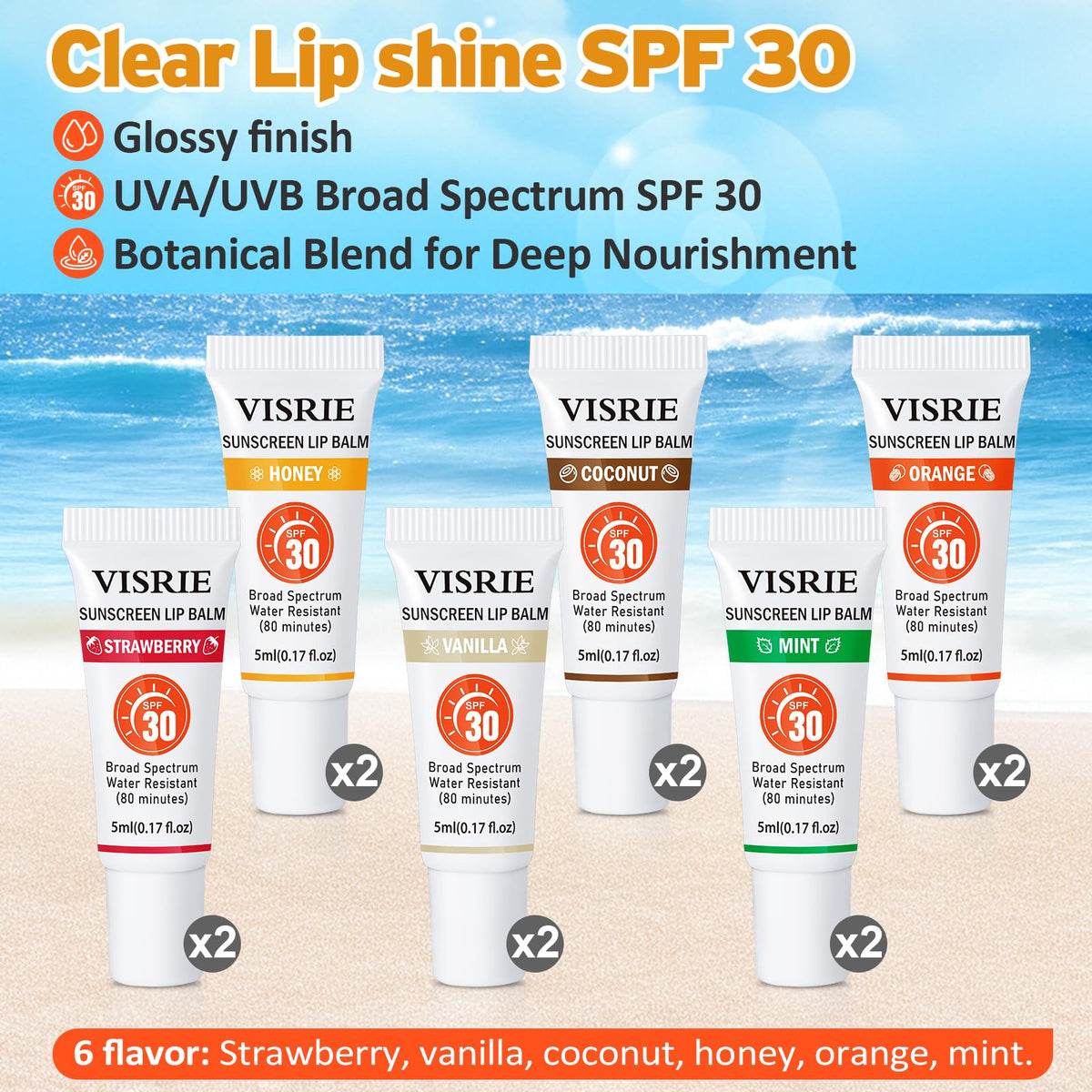 VISRIE ingredient label close-up showing Vitamin E and Shea Butter benefits