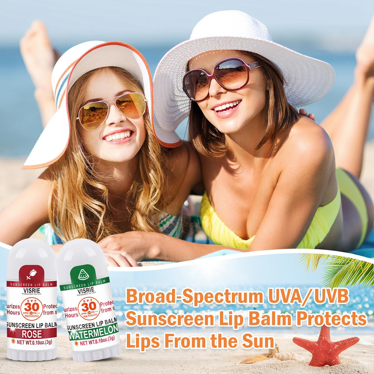 VISRIE label ingredients view showing zinc oxide vitamin E and coconut oil benefit