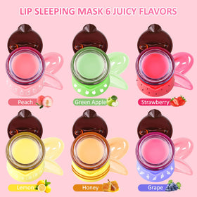 VISRIE six flavored lip balms arrayed to show variety and scent options