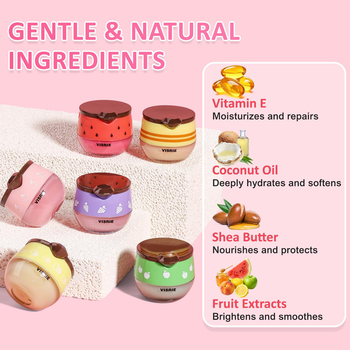 VISRIE open jar texture close-up illustrating creamy moisturizing consistency