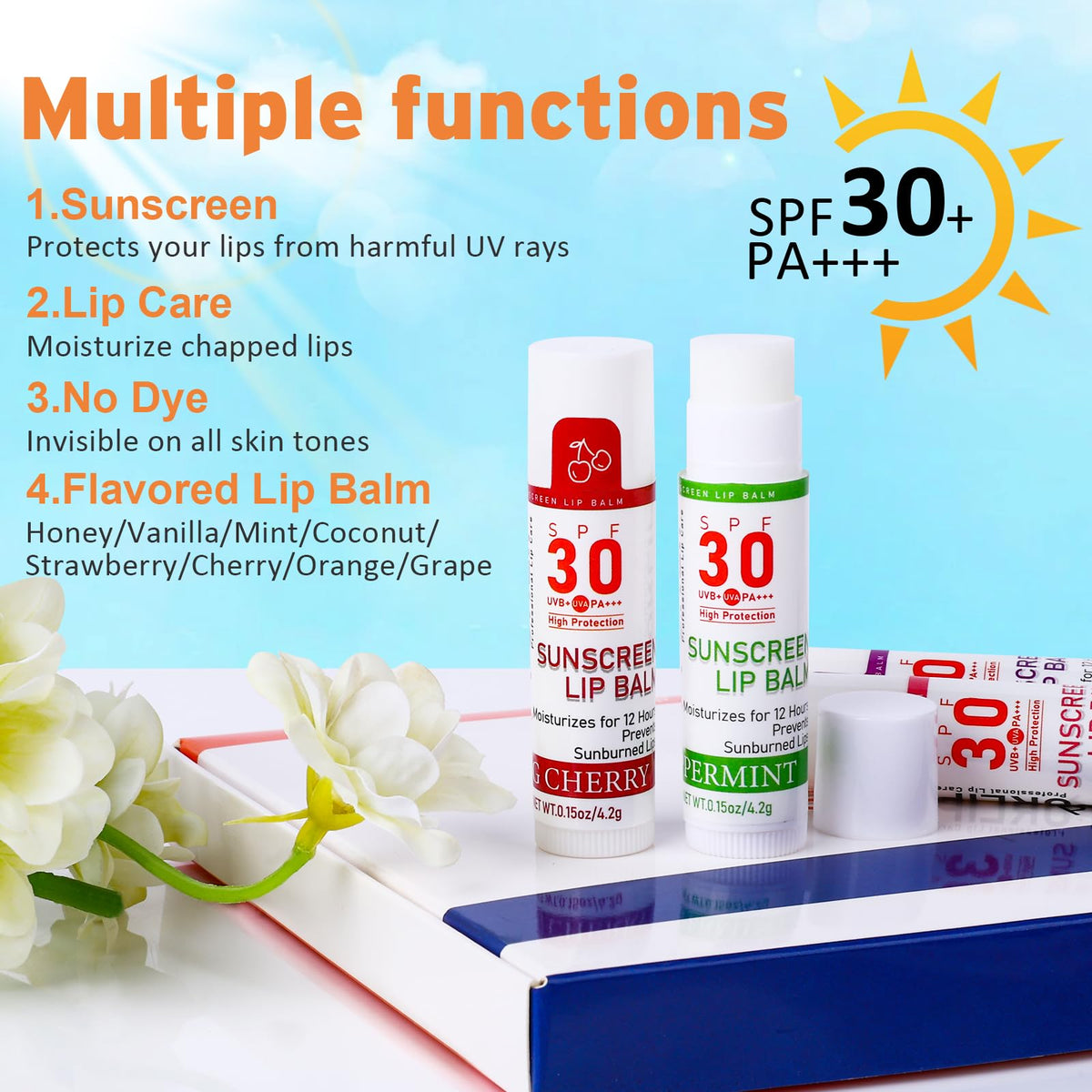 VISRIE lip balm stick in hand demonstrating travel-size portability benefit