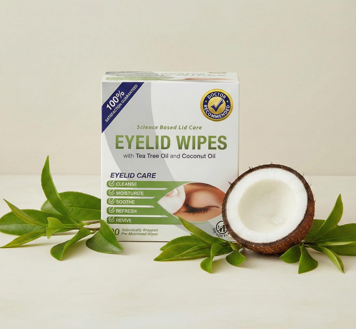 Visual Advantage wipe removing mascara demonstrating gentle cleansing