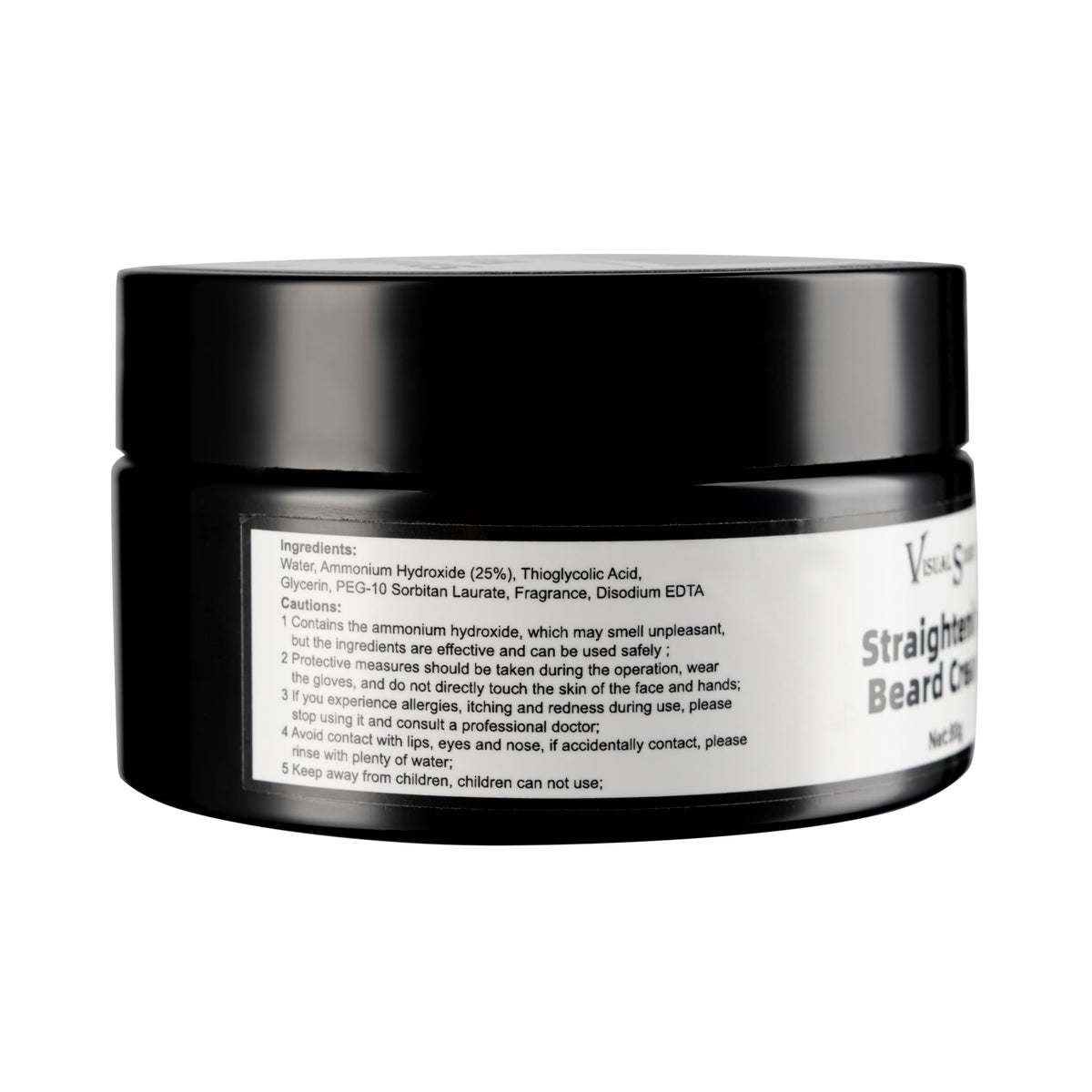 visualsource ingredients label close-up clarifying safe use and active components