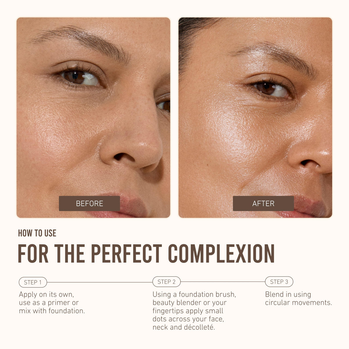 VITA LIBERATA application with fingertips showing quick blending for an airbrushed look