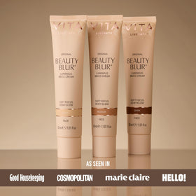VITA LIBERATA on vanity in lifestyle setting showing everyday radiant skin-ready routine