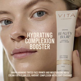 VITA LIBERATA creamy texture swipe demonstrating smooth blendability and soft-focus effect