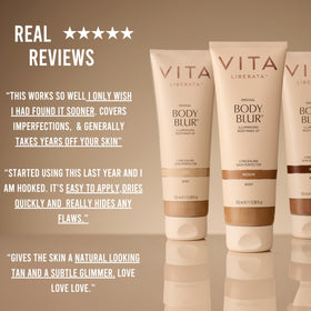 Vita Liberata before and after shot showing concealed imperfections and perfected skin benefit