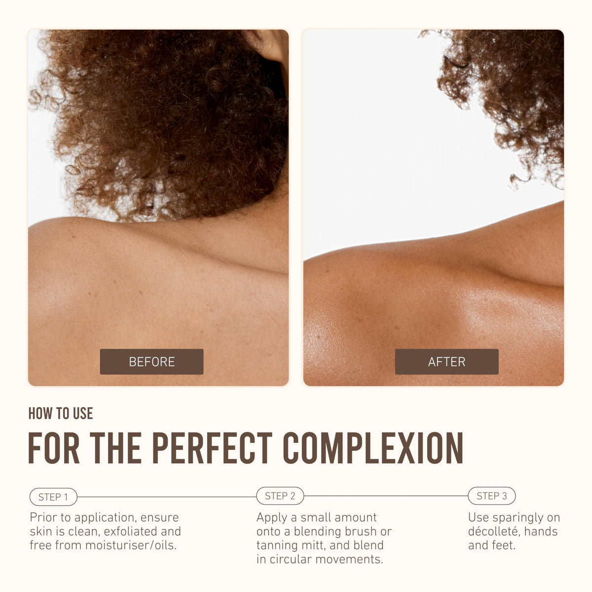 VITA LIBERATA before and after legs showing concealed imperfections