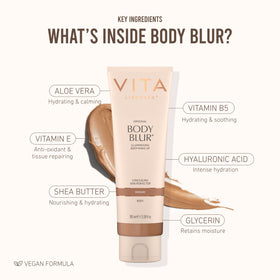 VITA LIBERATA label ingredients highlight noting glycerin and shea benefits
