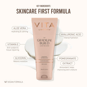 VITA LIBERATA droplet of lotion showing lightweight formula and absorbency