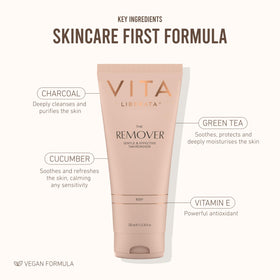 VITA LIBERATA ingredients label close-up highlighting hydrating botanicals