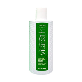 Vitabath bottle on bathroom vanity styled for everyday elegance