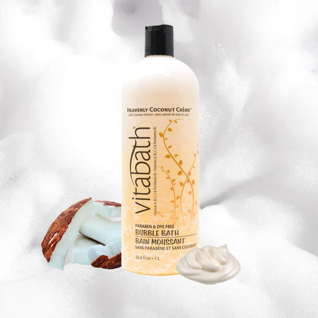 Vitabath bubbles filling bathtub in lifestyle scene for relaxing aromatherapy soak
