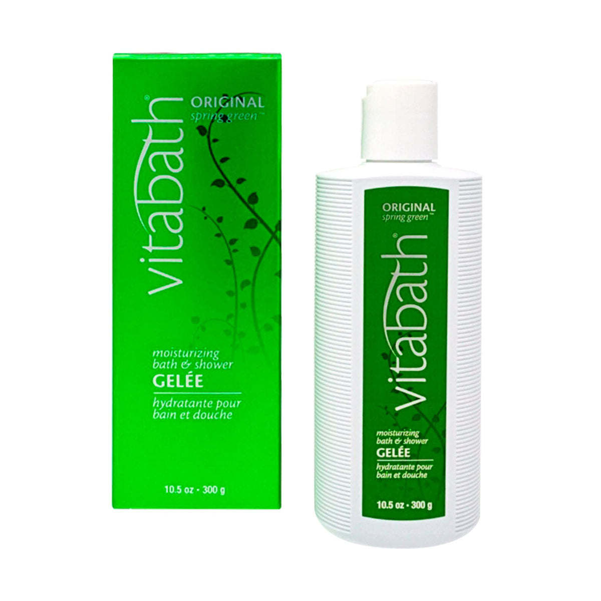 Vitabath front bottle showing spring green label and hydrating benefit