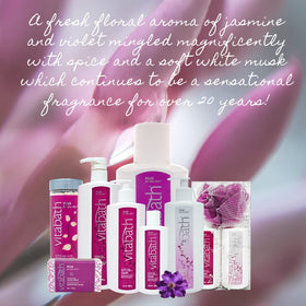 Vitabath foaming on loofah in shower illustrating rich lather and gentle cleansing