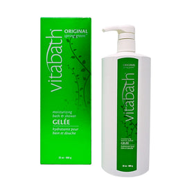 Vitabath front bottle showing 32 oz size and fresh spring green scent benefit