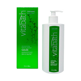 Vitabath bottle front packaging highlighting hydrating formula benefit