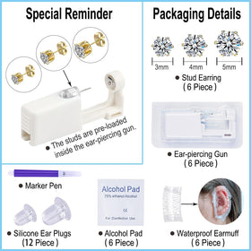 VitaCool gold crown CZ studs close-up highlighting hypoallergenic 316L steel
