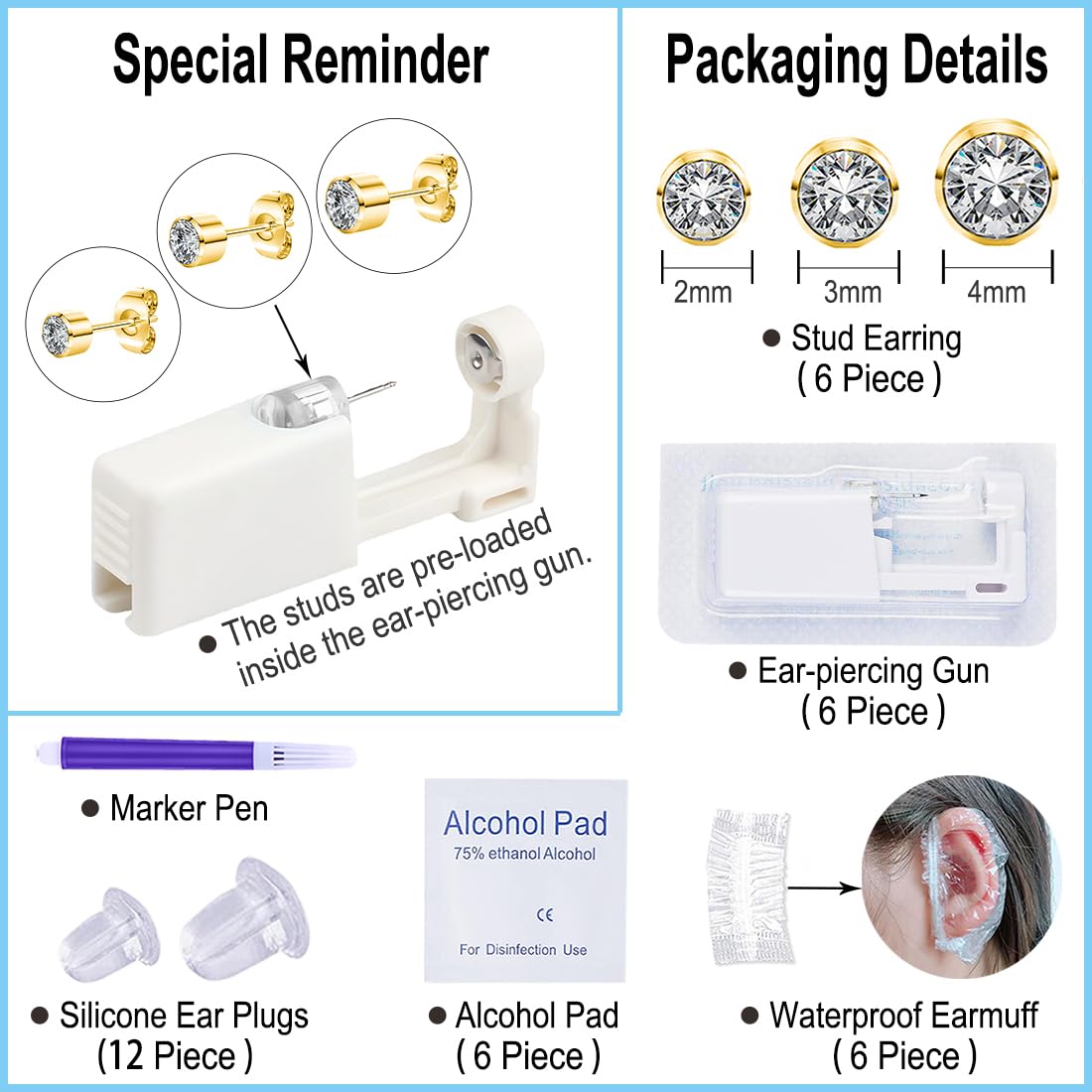 VitaCool gold round CZ stud close-up highlighting polished finish and sparkle