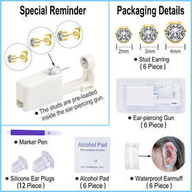 VitaCool gold round CZ stud close-up highlighting polished finish and sparkle
