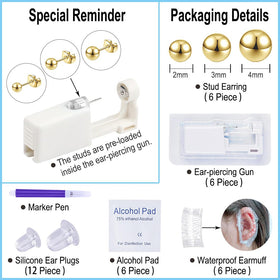 VitaCool close-up of sterile gold ball studs highlighting safe 316L stainless comfort