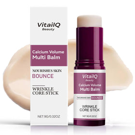 VitailQ balm front view showing compact travel-friendly stick and branding benefits