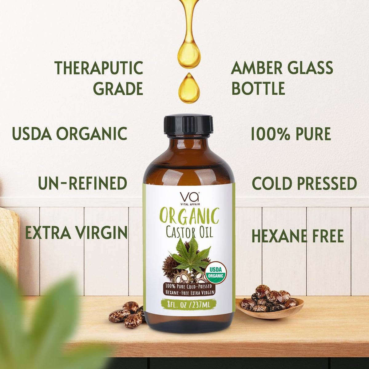 VITAL AFFAIR label close-up highlighting USDA-certified organic details