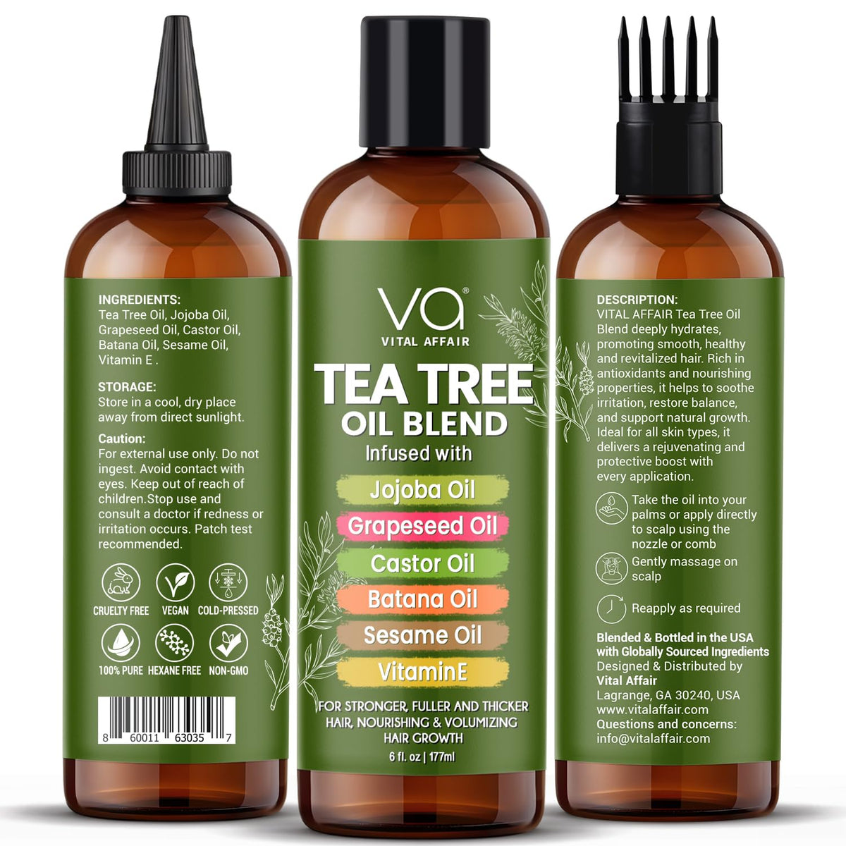 VITAL AFFAIR angled bottle close-up highlighting ingredient list benefit