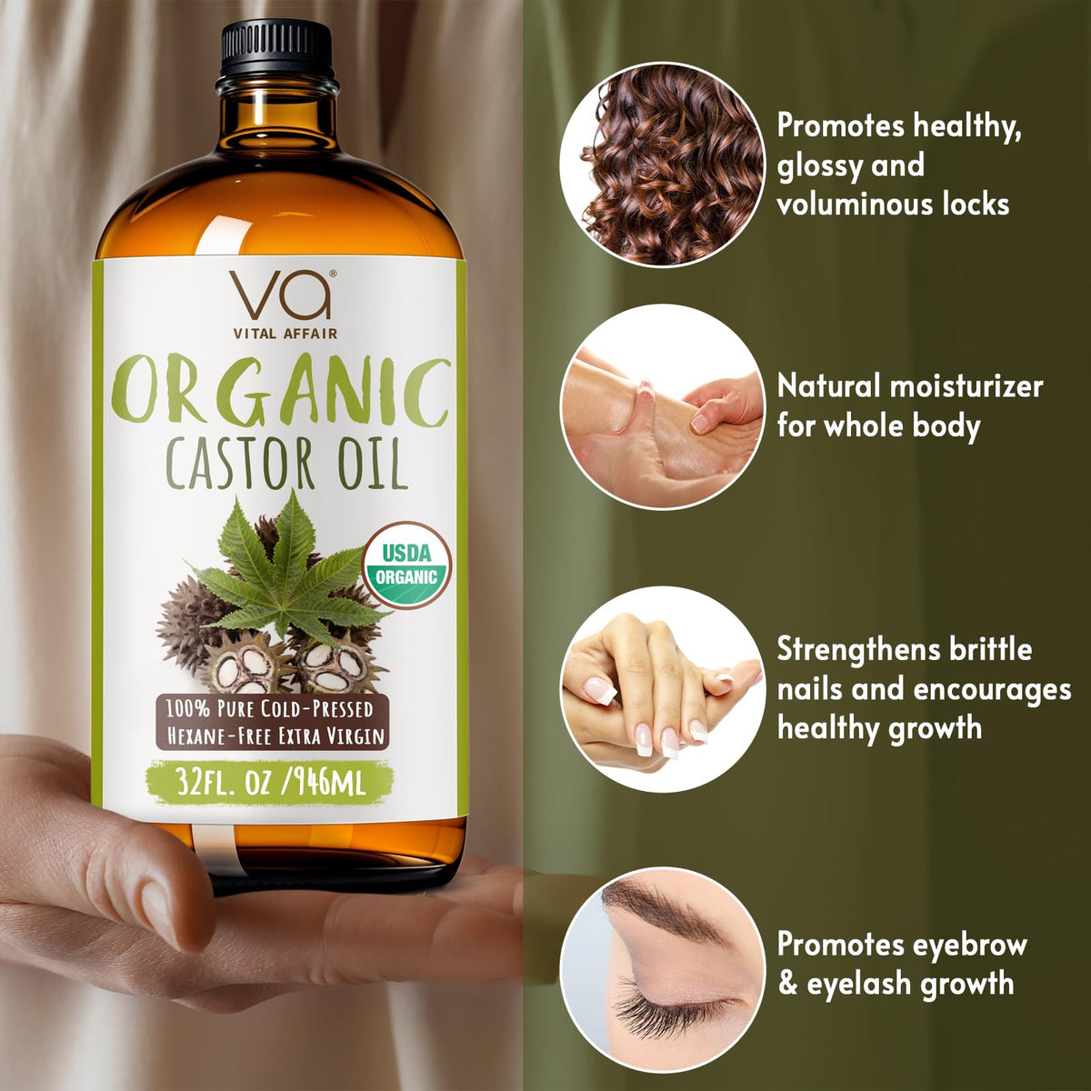 VITAL AFFAIR cloth castor oil pack setup illustrating easy home wellness use