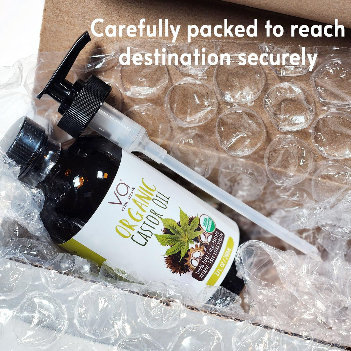 VITAL AFFAIR castor oil pack on cloth illustrating soothing application method