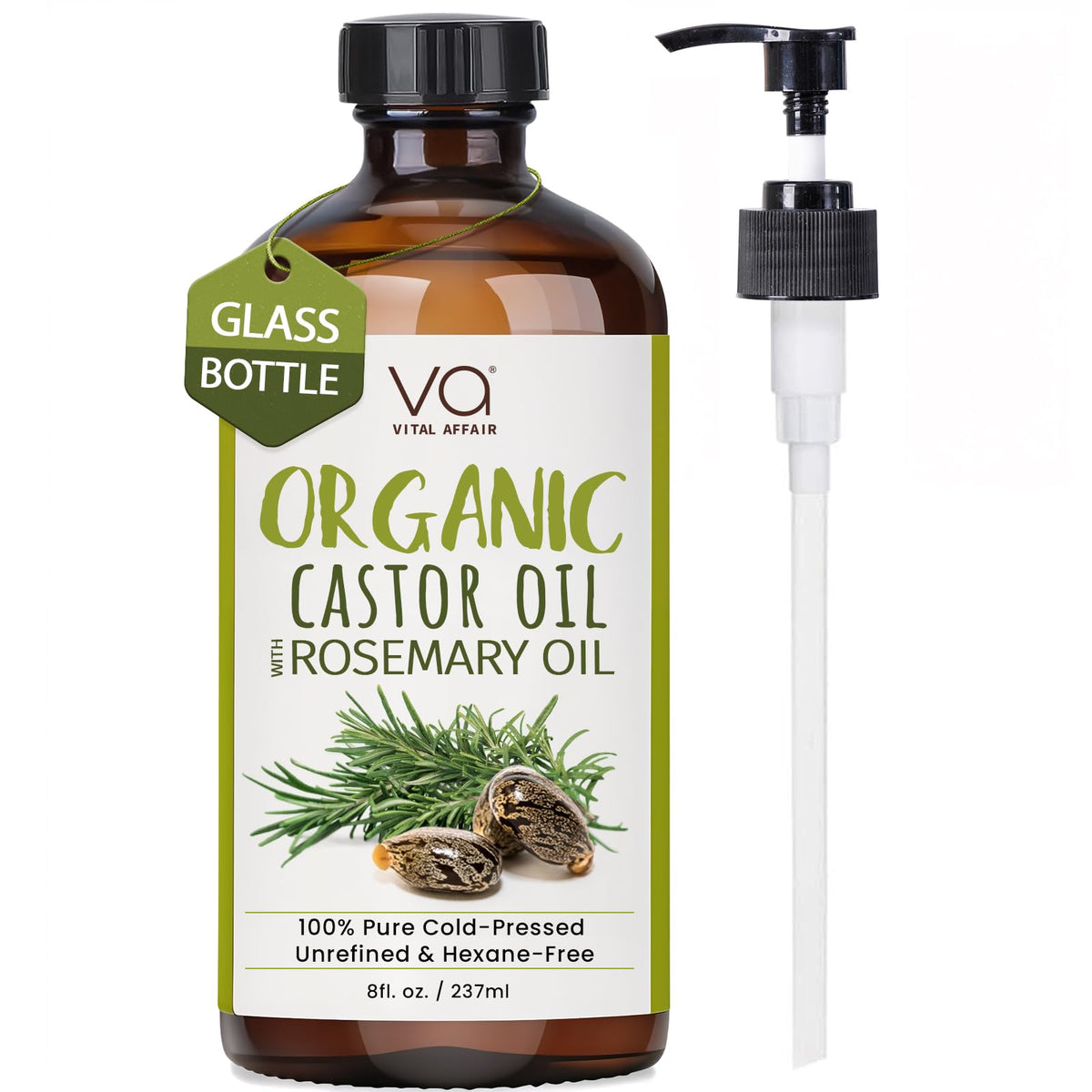 VITAL AFFAIR front glass bottle showing brand and natural oil benefits