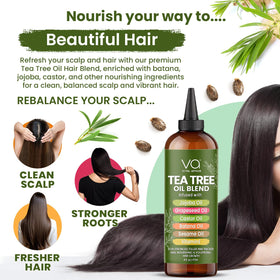 VITAL AFFAIR flatlay of jojoba, castor, batana oils showing natural ingredients benefit