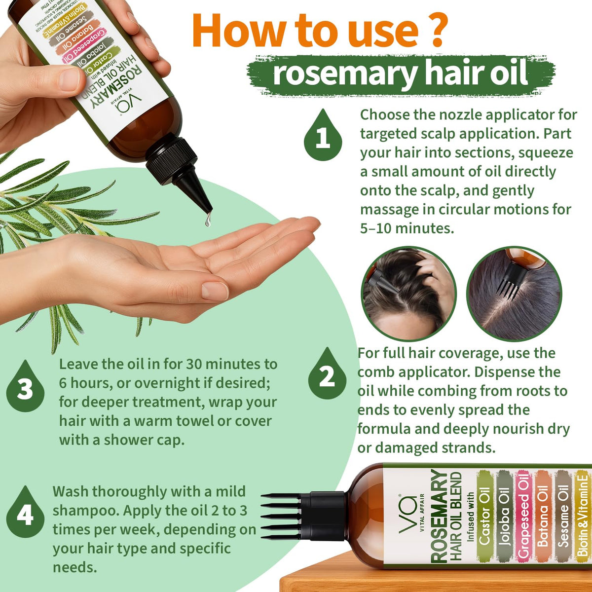 Vital Affair scalp massage demonstration improving absorption and promoting healthier scalp