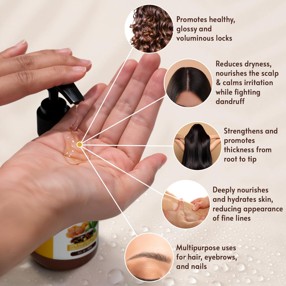 VITAL AFFAIR used during scalp massage illustrating hair-conditioning benefits