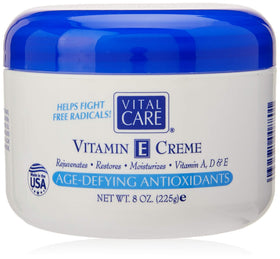 vital care front packaging showing jar and clear label, hydrates skin