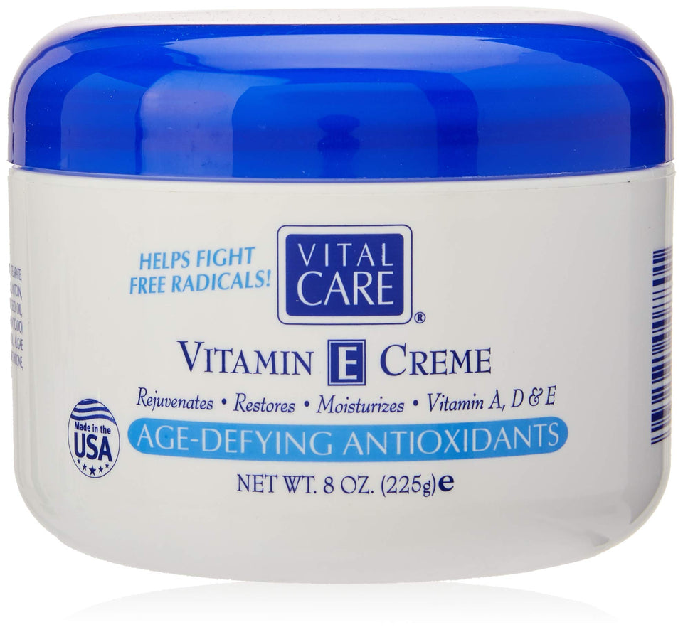 vital care front packaging showing jar and clear label, hydrates skin