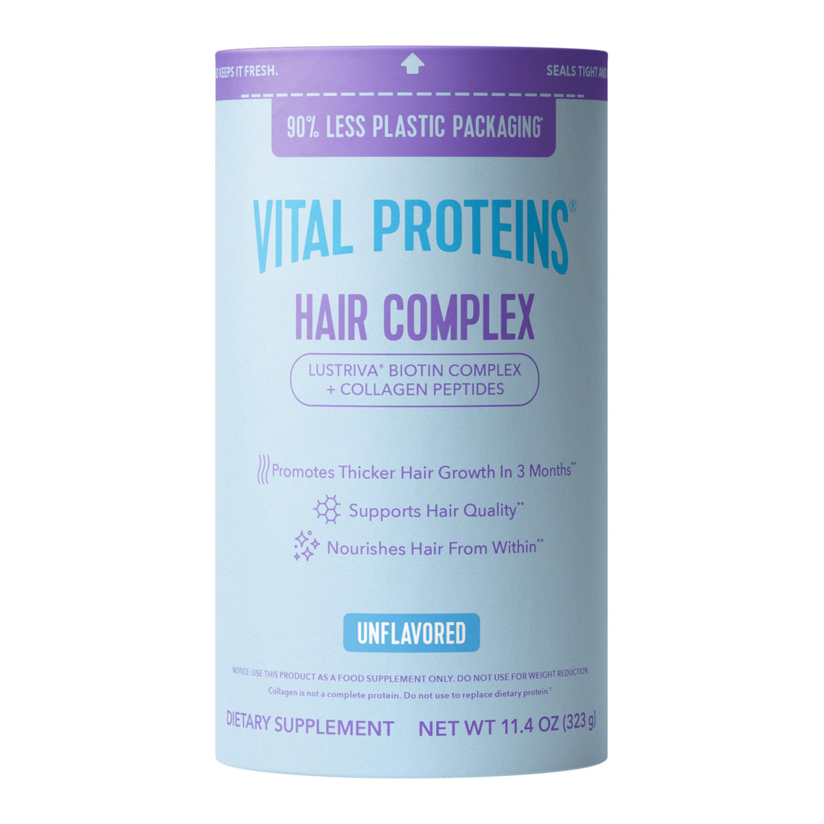 Vital Proteins hair complex front packaging showing product and benefit