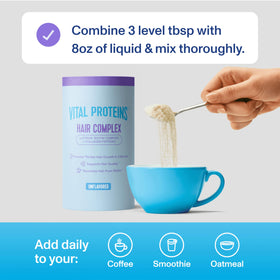 Vital Proteins mixed in coffee illustrating unflavored blend benefit