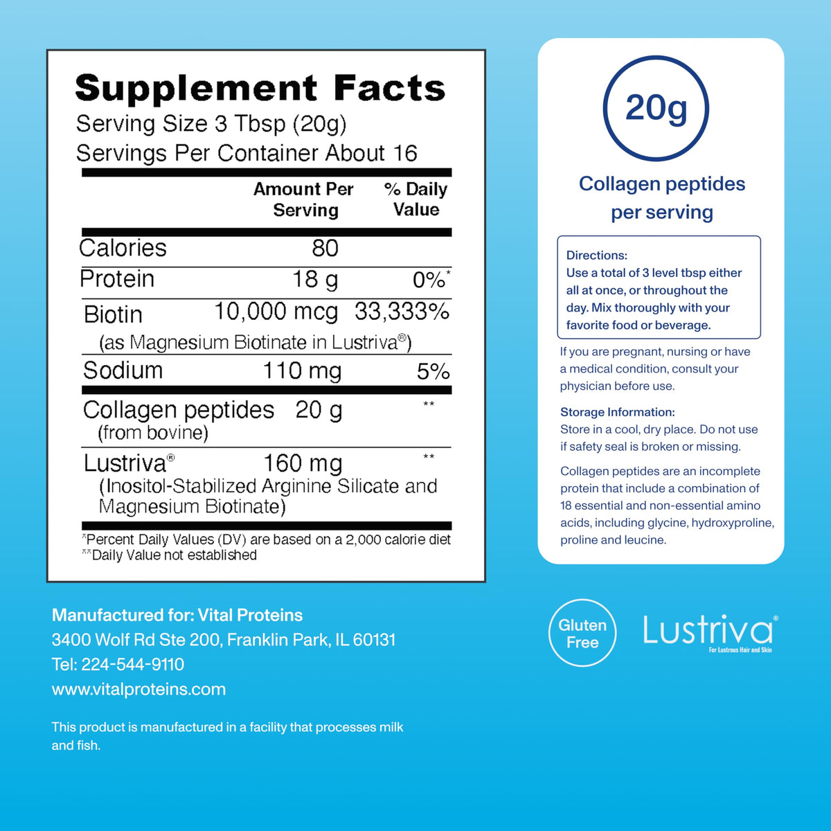 Vital Proteins serving spoon with powder demonstrating easy dosing benefit