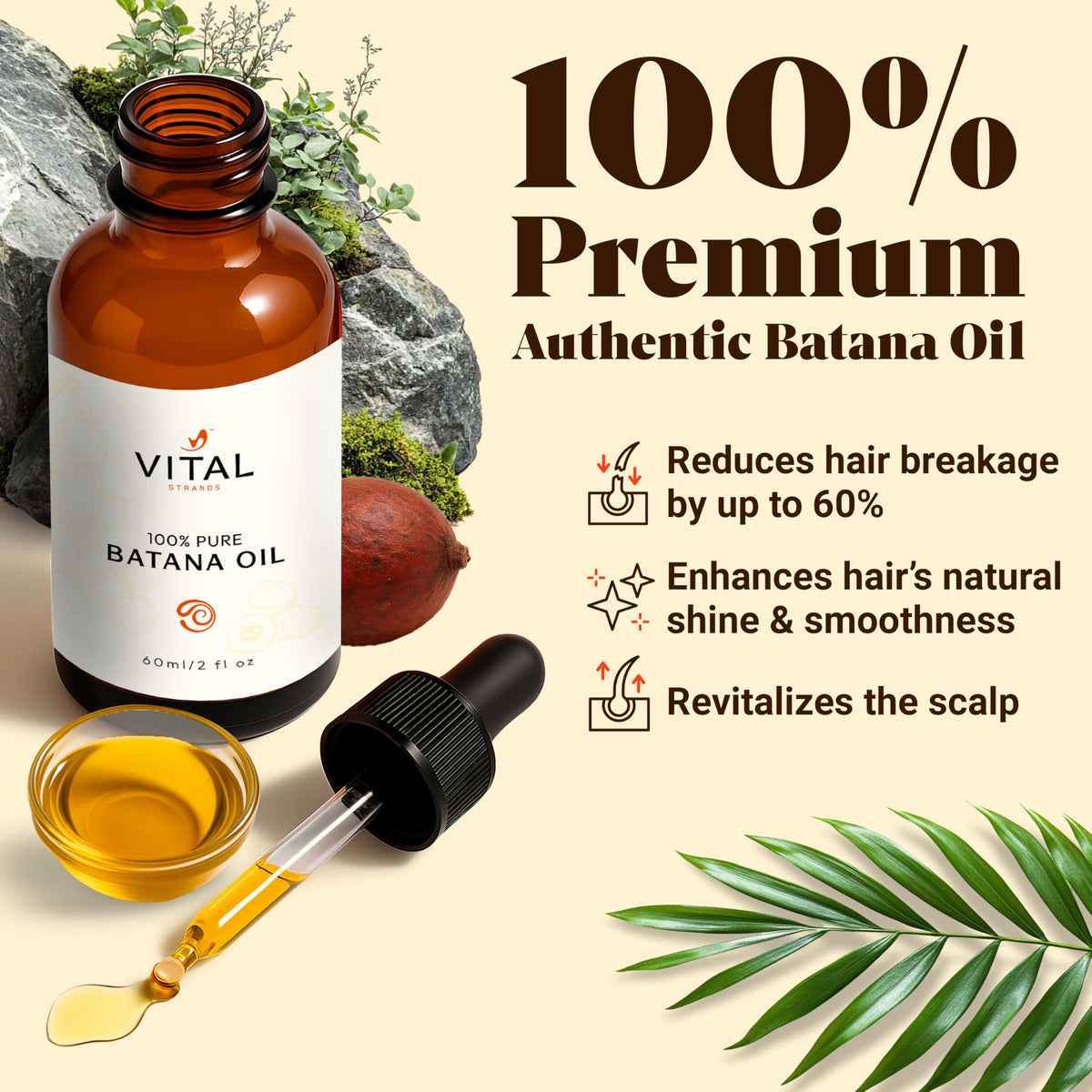 Vital Strands oil texture close-up highlighting lightweight absorption benefit