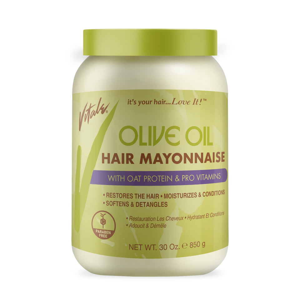 Vitale front jar showing product label and benefit of deep conditioning