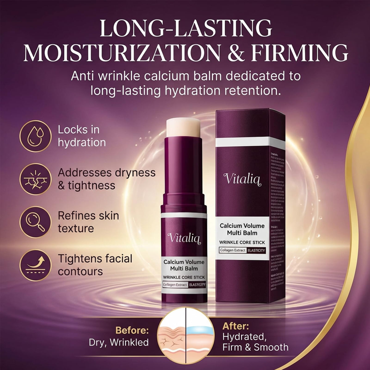 Vitaliq being applied to under-eye area for targeted hydration and smoothing